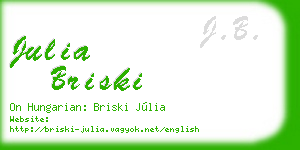 julia briski business card